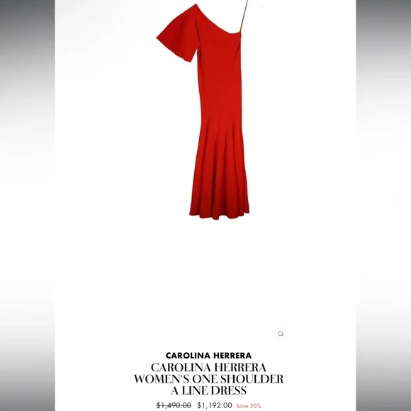 Carolina Herrera Red Gown - Picture 2 of 6